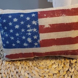 Usa Flag burlap cushion